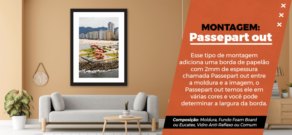 Montagem de quadro personalizada em Santos - exemplo 3