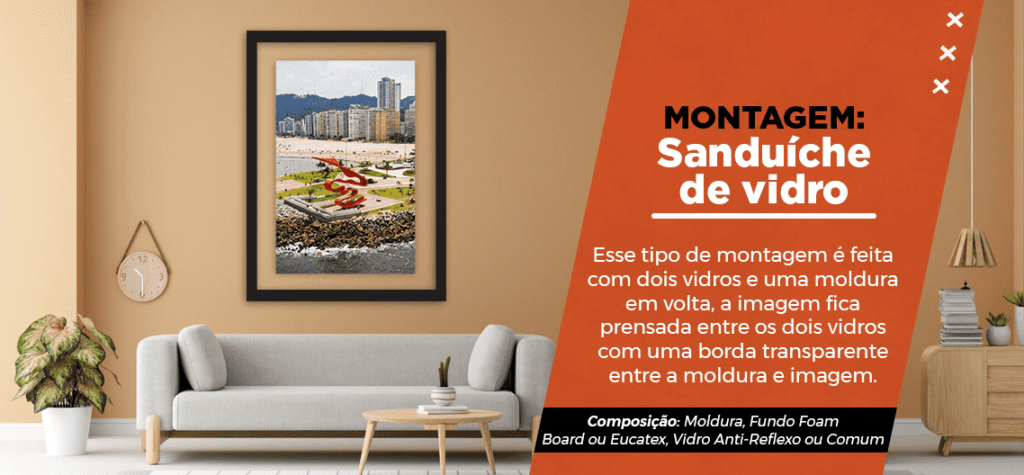 Montagem de quadro personalizada em Santos - exemplo 4